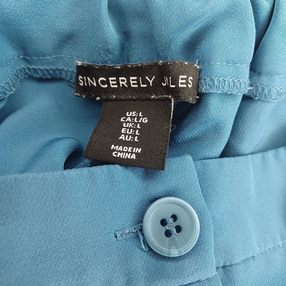 Sincerely Jules High Waist Pleated Blue Shorts - Picture 11 of 11